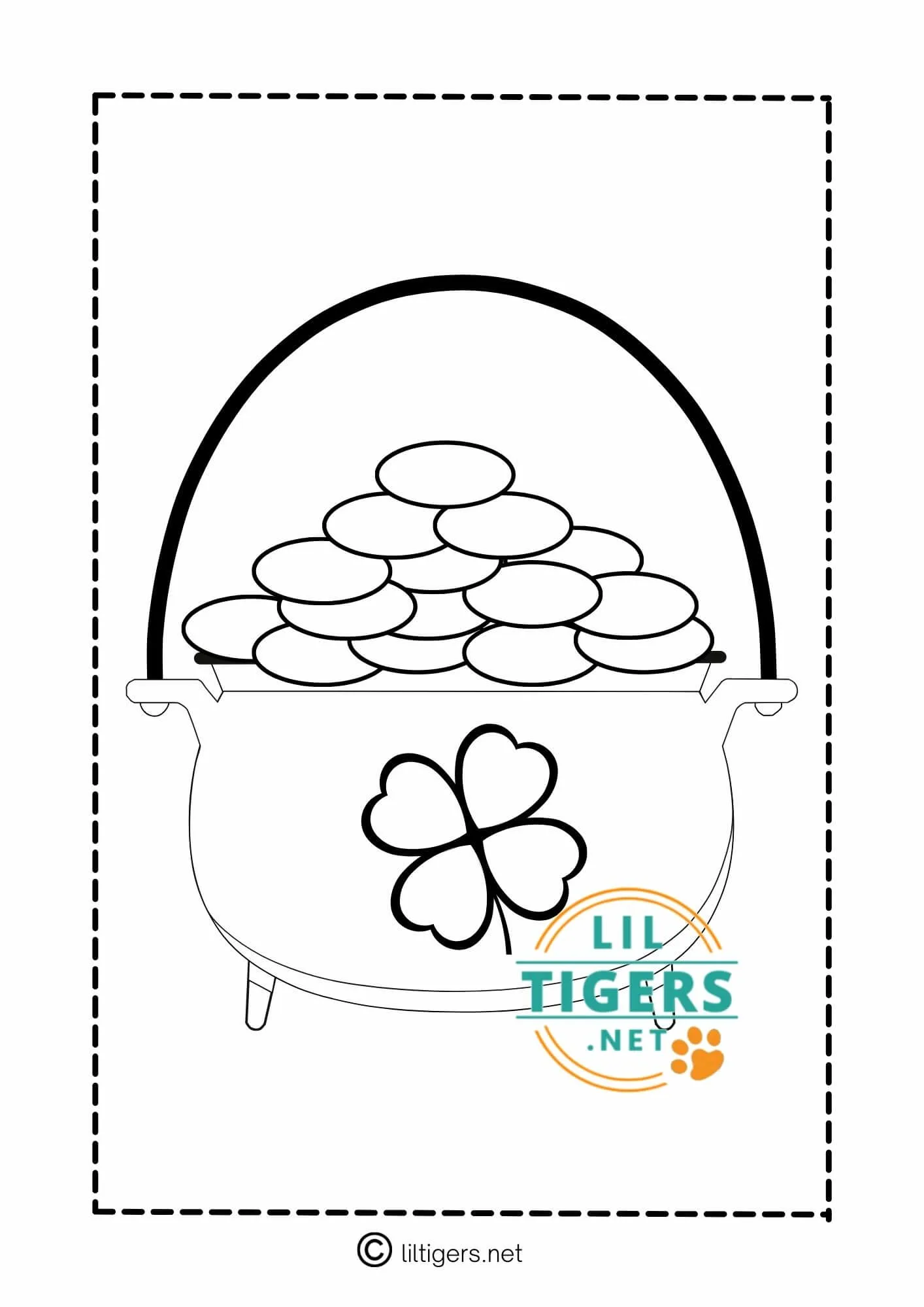 free pot of gold coloring page