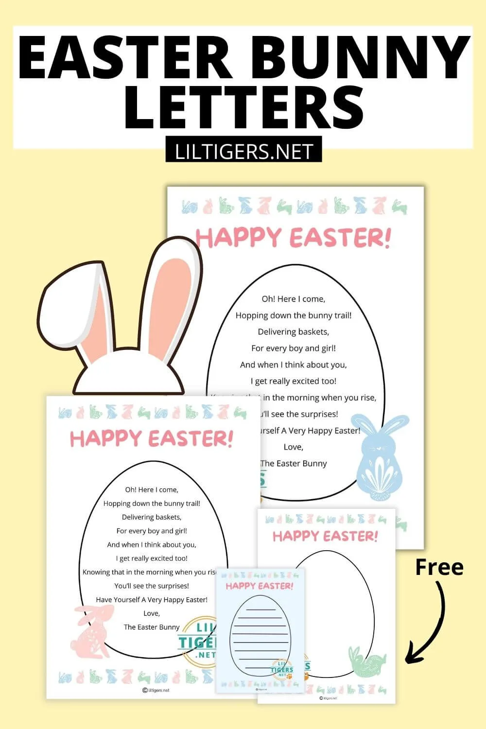 Free Printable Easter Bunny Letter Templates