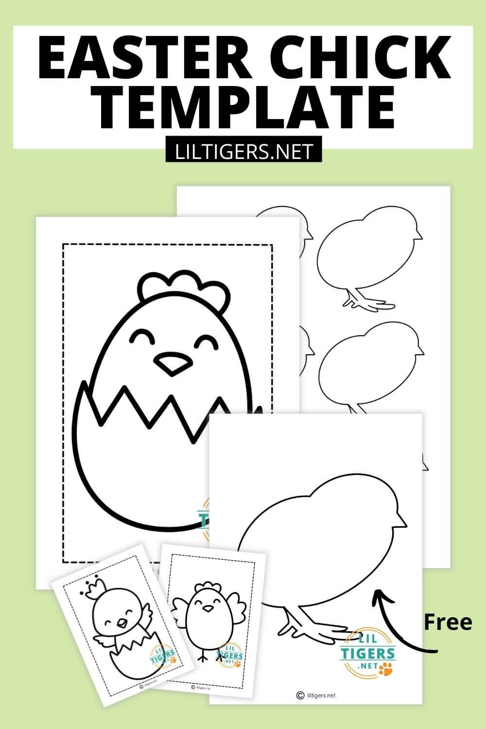 free Easter chick printable template