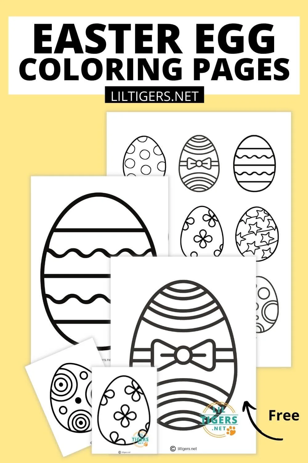 Easter egg outline printables