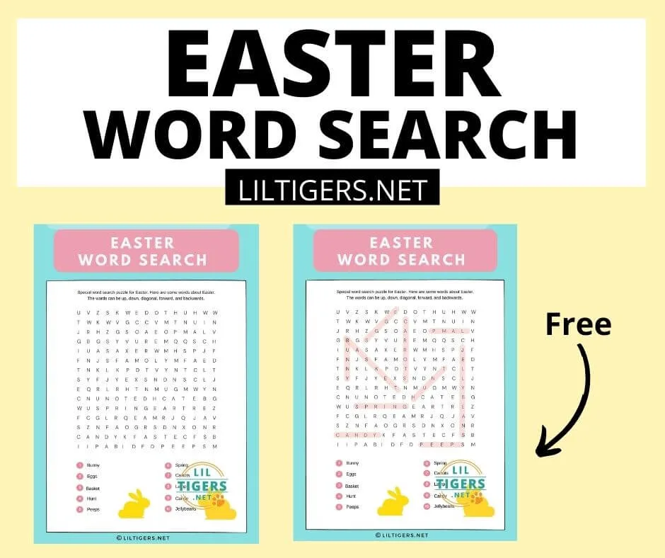 free printable easter word search