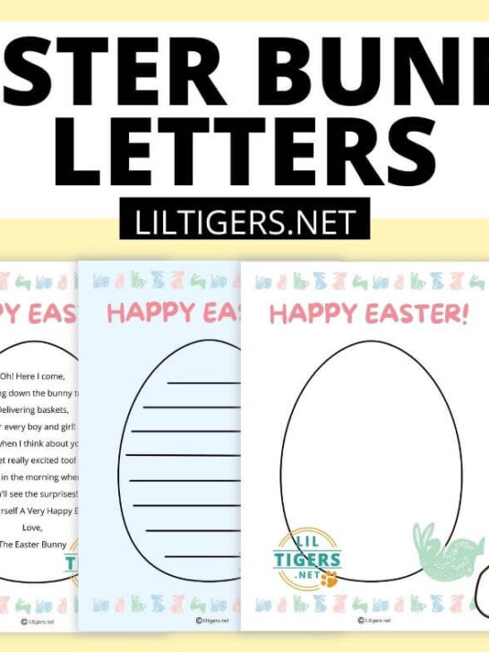 Easter Bunny Letter Templates free