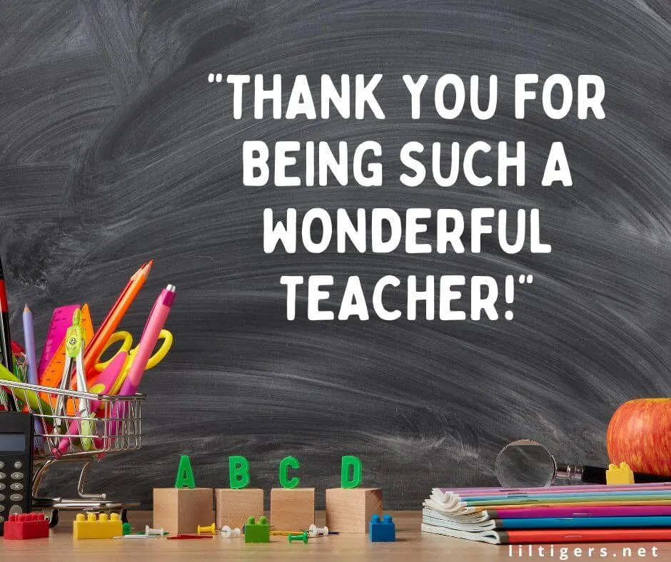 Thank You Note to a Teacher From Parents