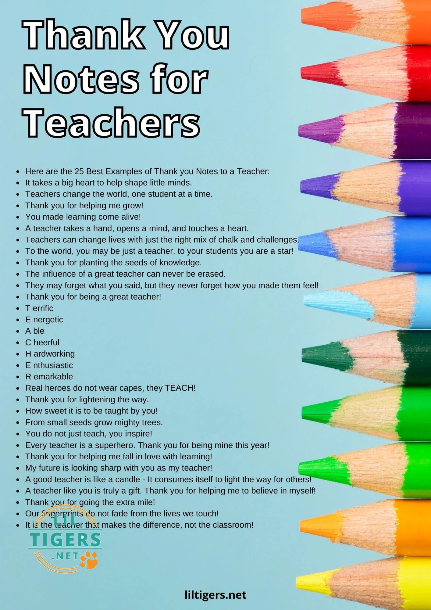 thank you note to a teacher