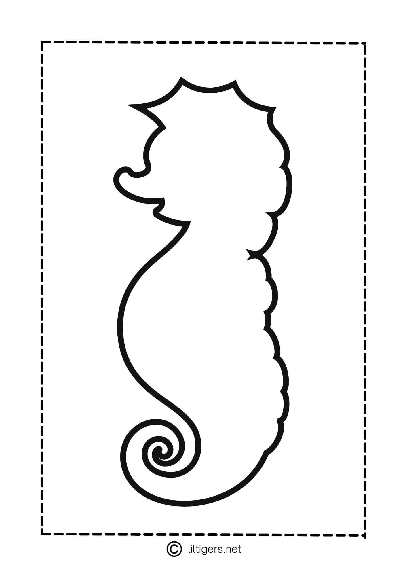 seahorse coloring page