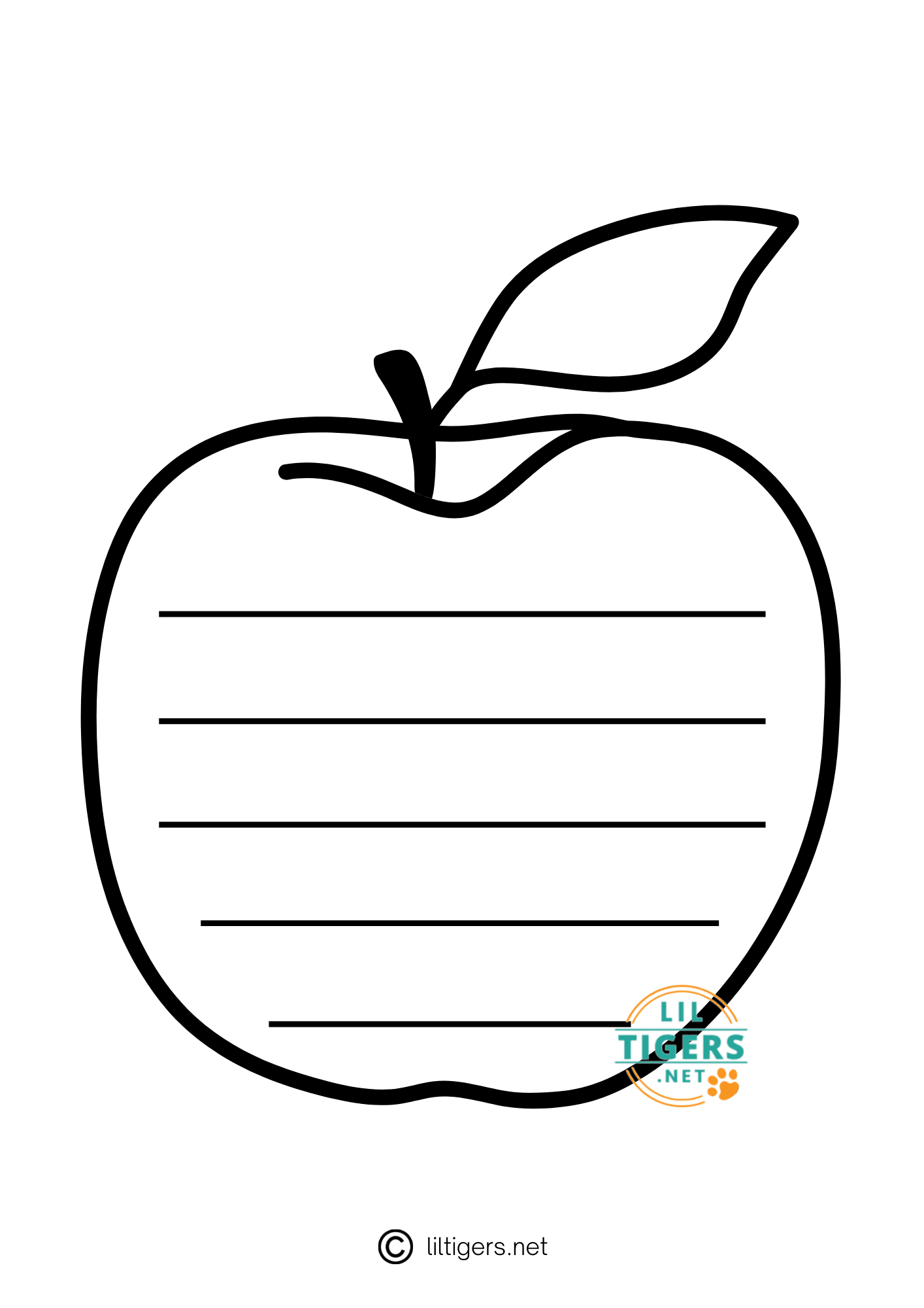 free printable apple writing template