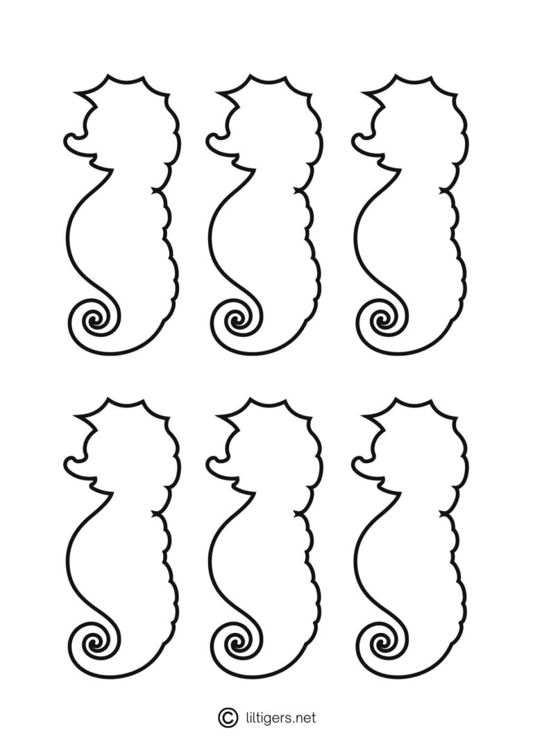 Free Printable Seahorse Templates - Lil Tigers Lil Tigers