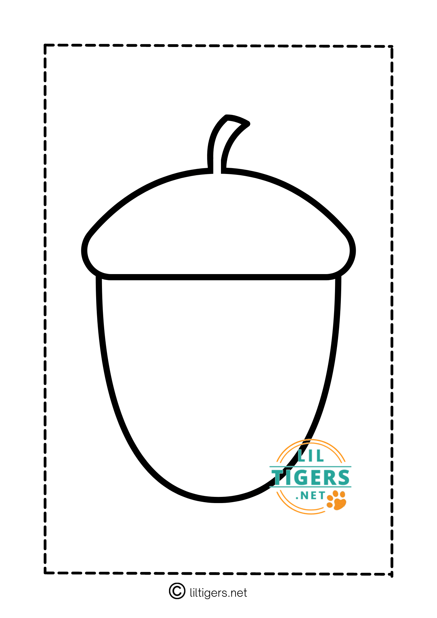 free printable acorn coloring page