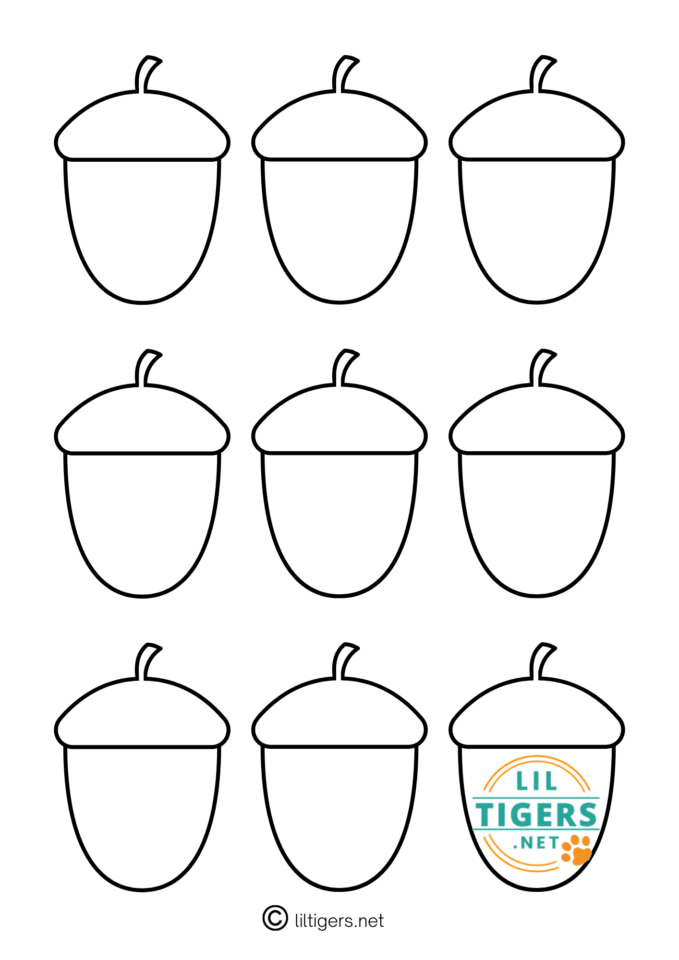 Free Printable Acorn Templates - Lil Tigers Lil Tigers