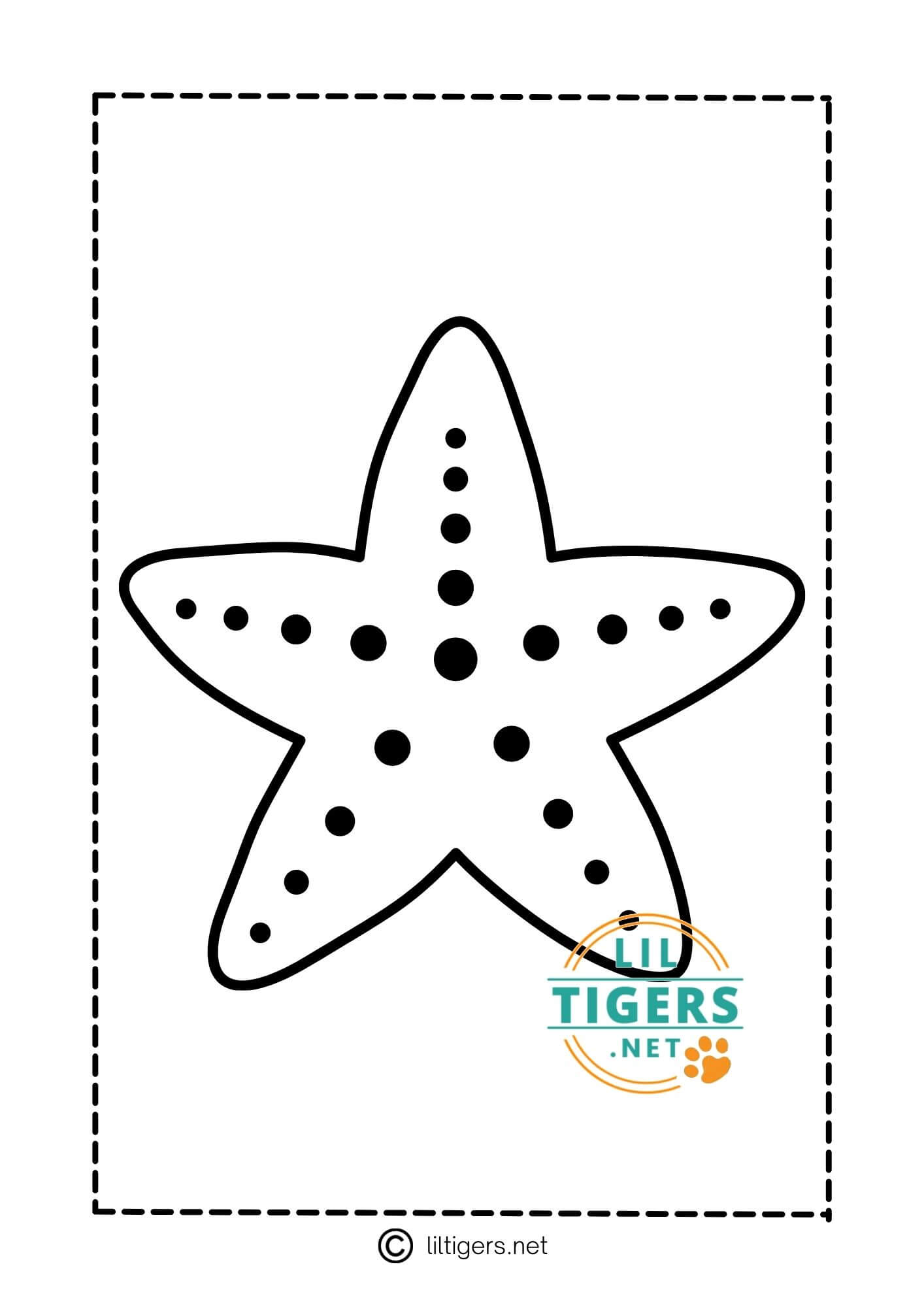 Free Printable Starfish Templates Lil Tigers Lil Tigers