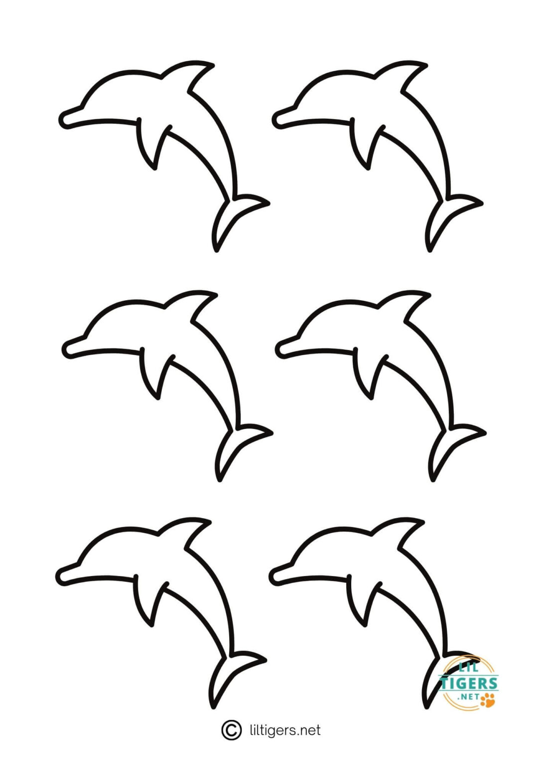 Free Printable Dolphin Templates - Lil Tigers Lil Tigers