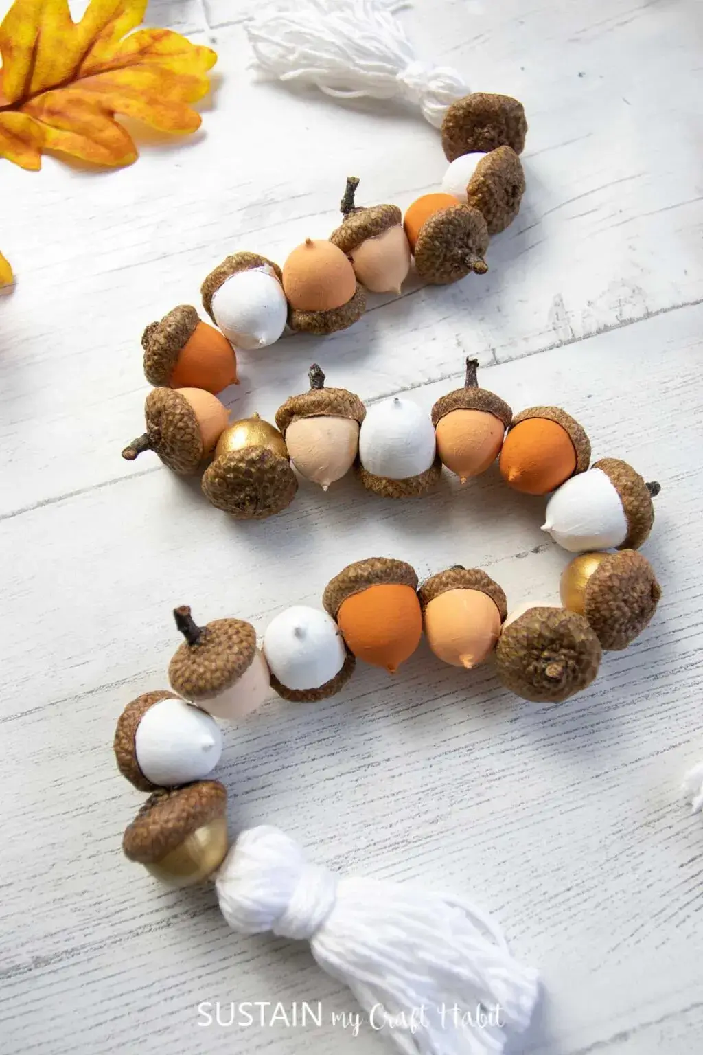 diy acorn garland