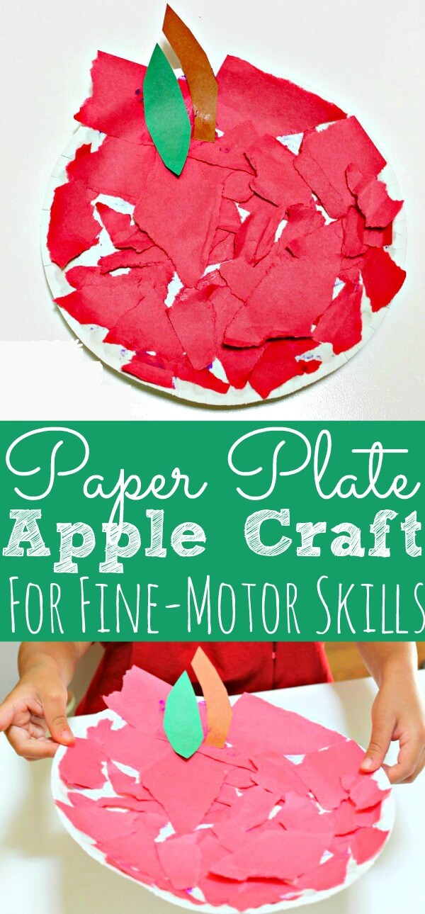 paper plate apple craft