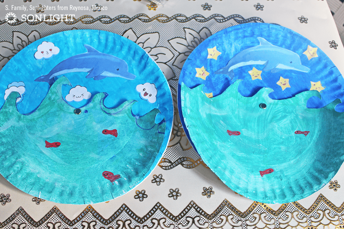 dolphin paper plate craft