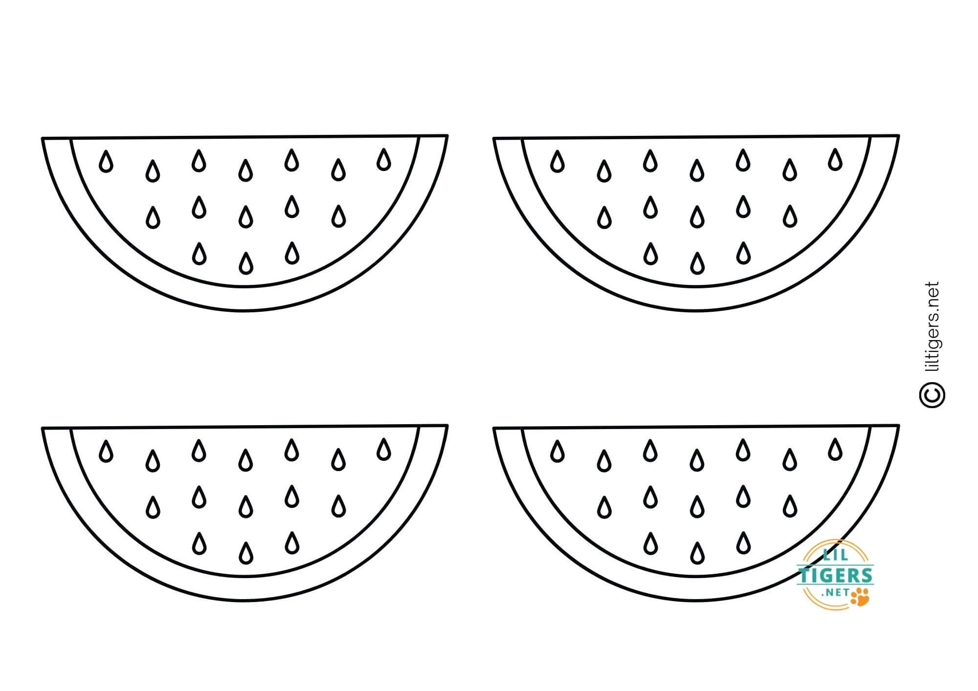 free watermelon template printable