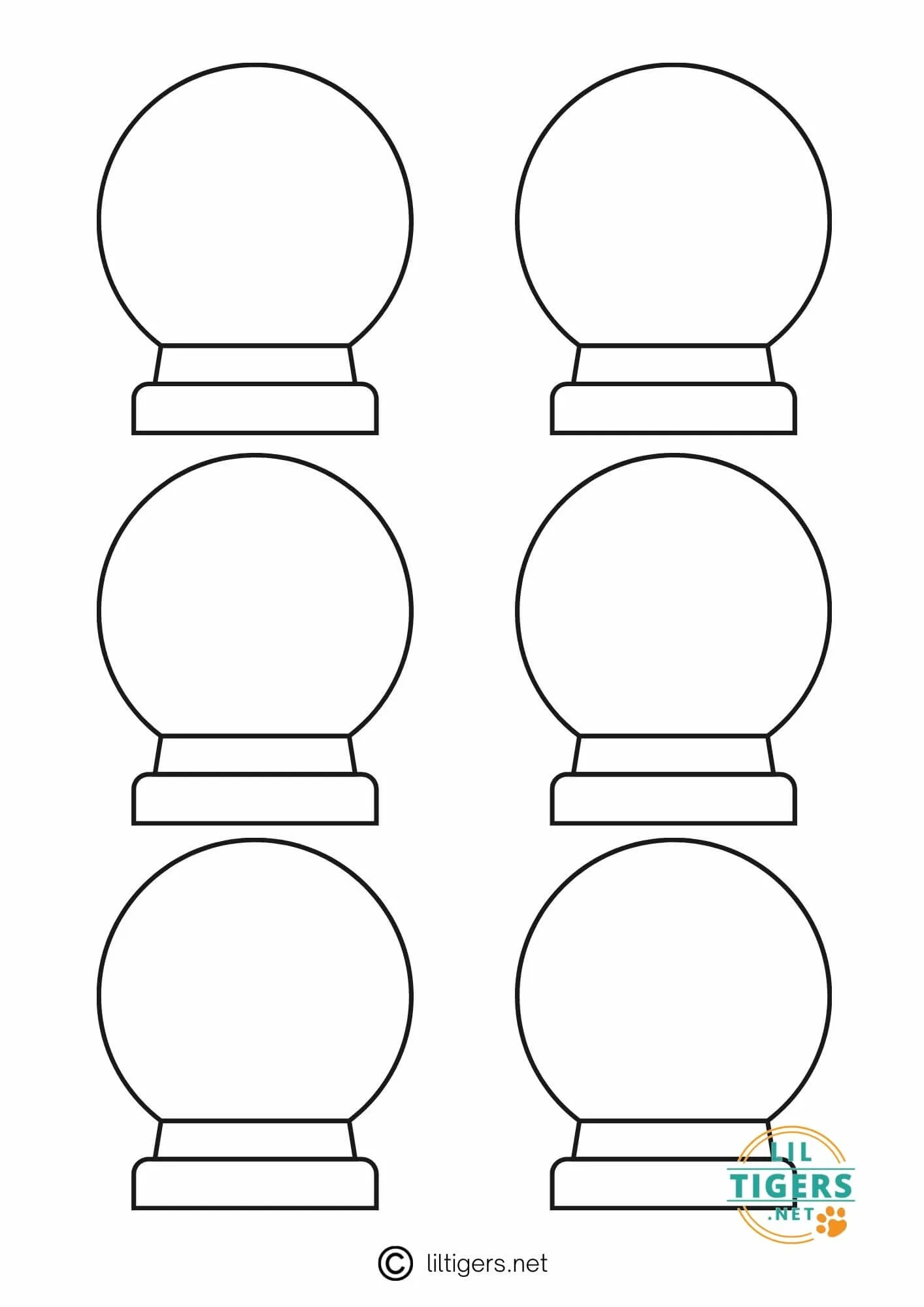 Free Printable Snow Globe Templates Lil Tigers Lil Tigers