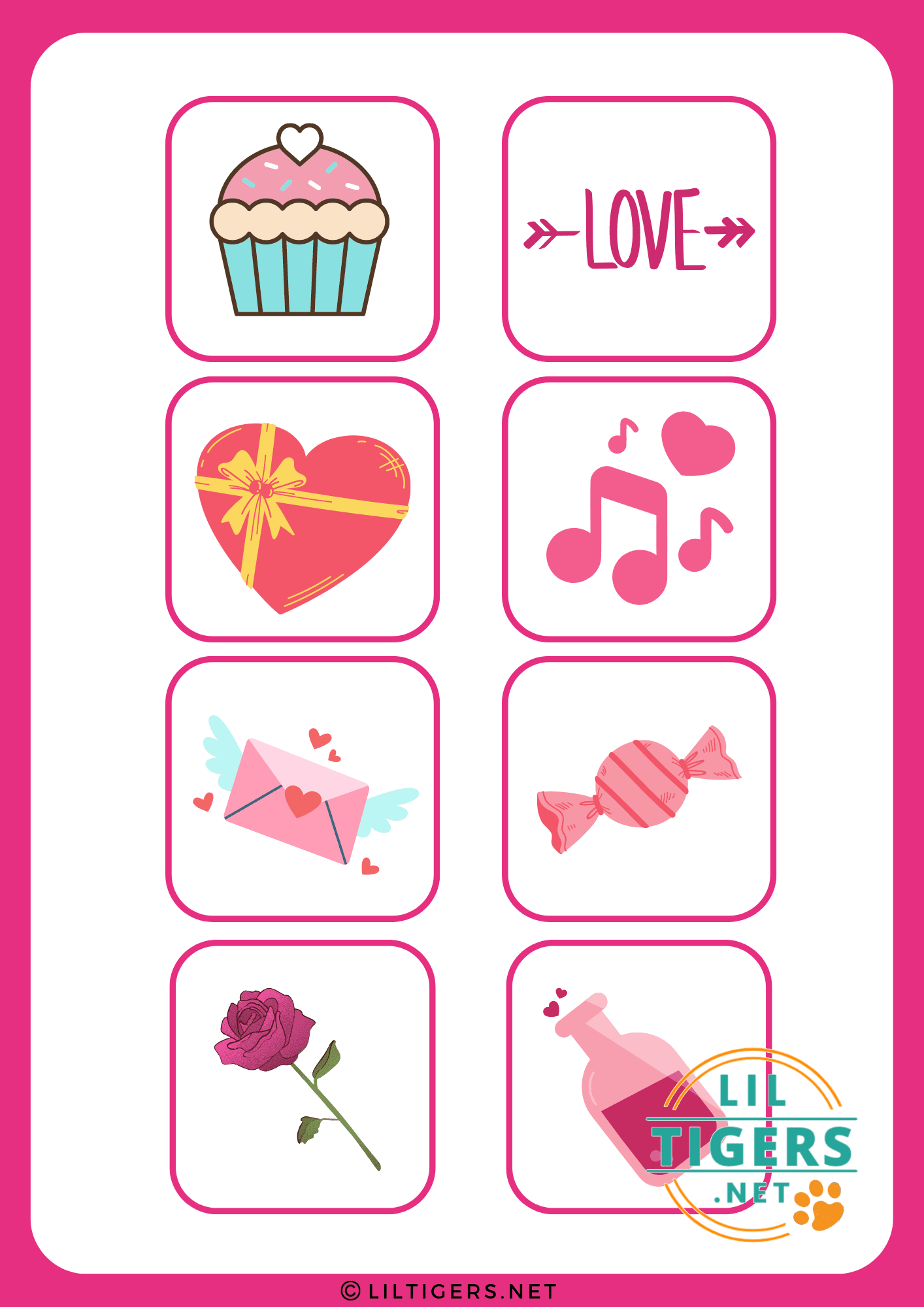 free printable Valentines Bingo Cards