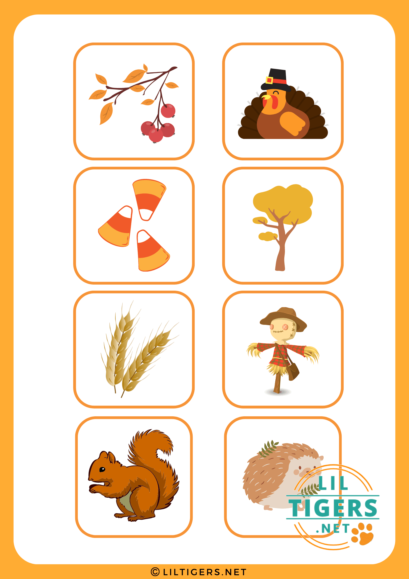 free autumn bingo cards