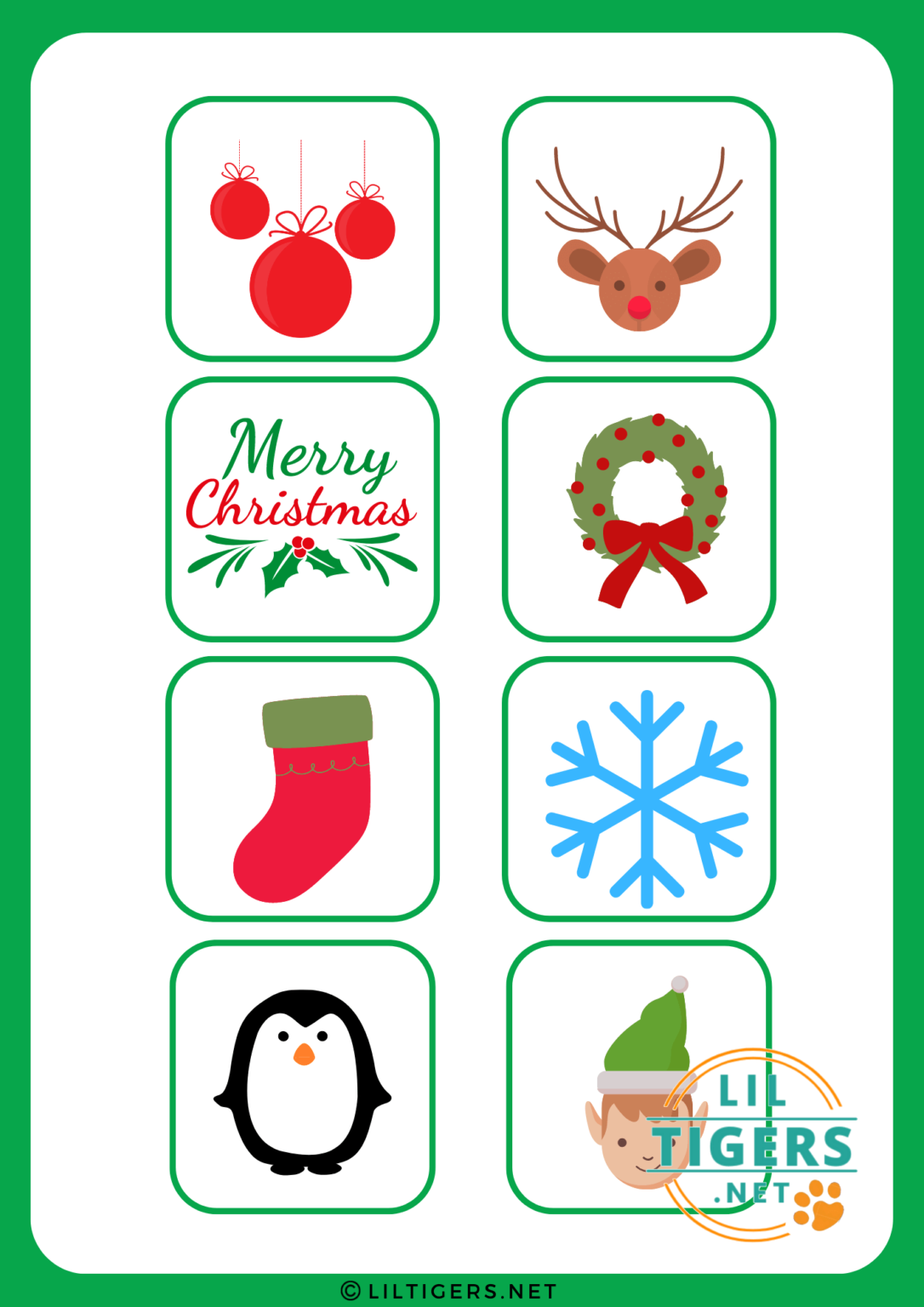 10 Free Printable Christmas Bingo Cards - Lil Tigers Lil Tigers