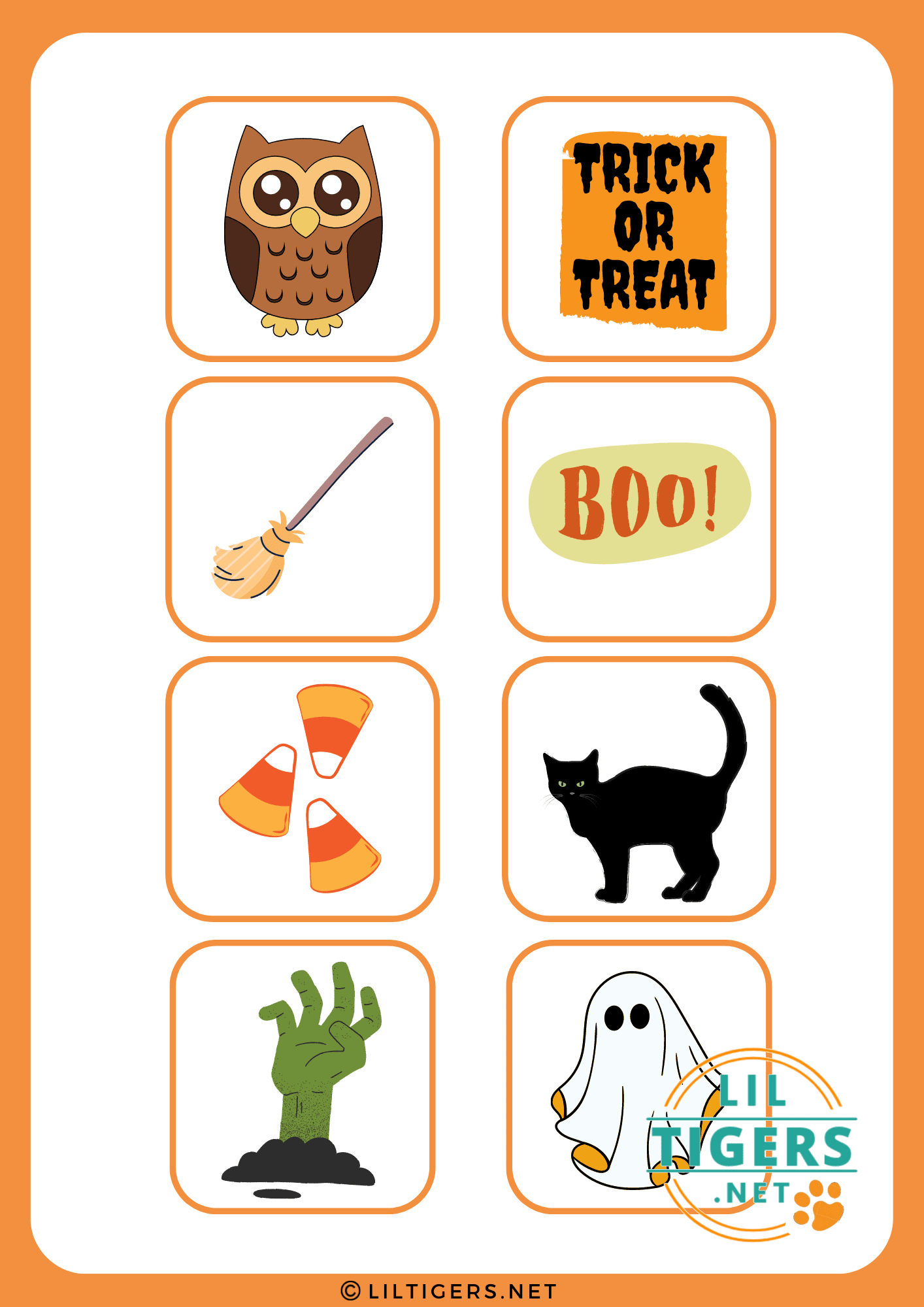 free printable Halloween bingo cards