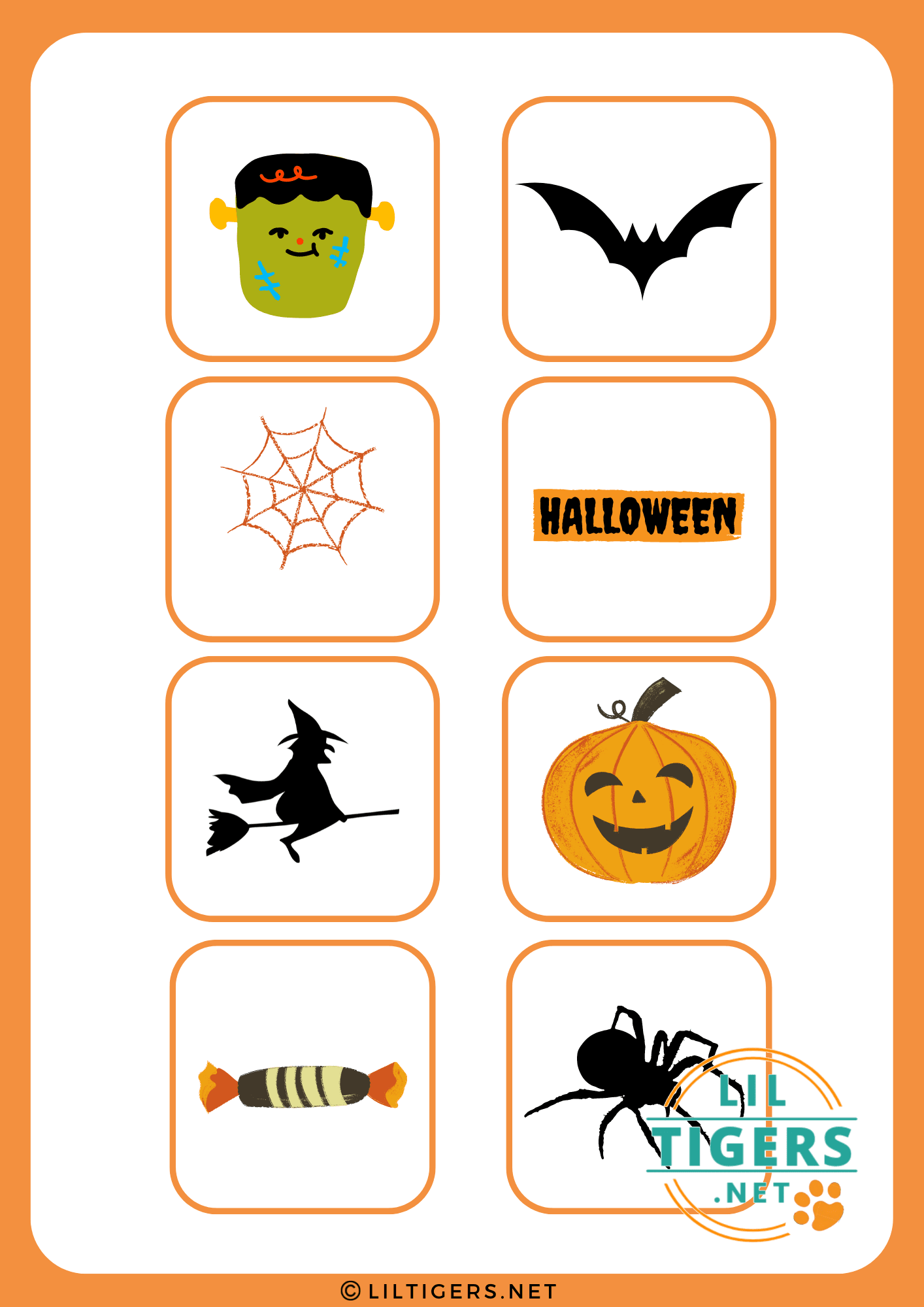 free printable bingo Halloween game cards