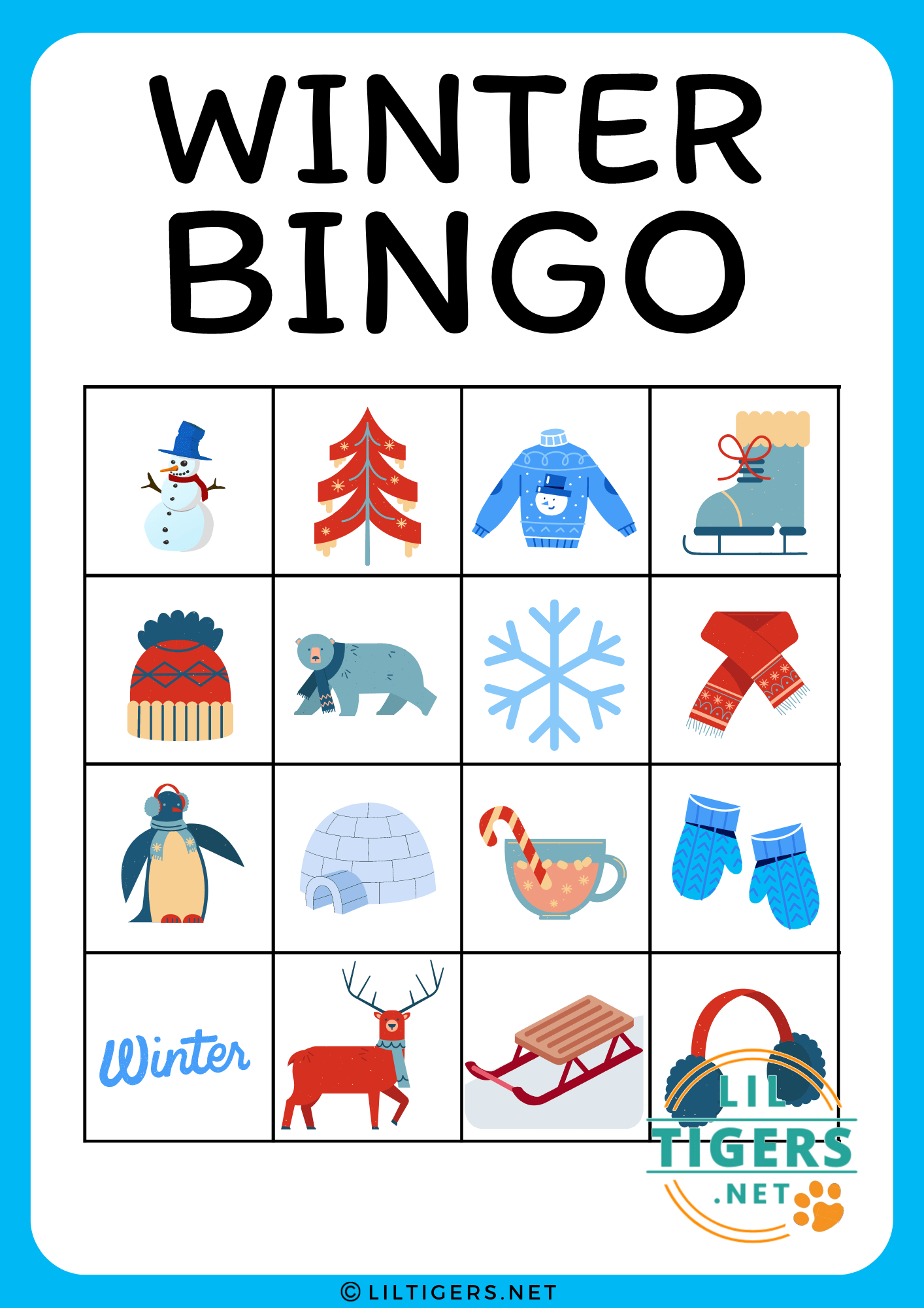 Winter Bingo Free Printable Lil Tigers winter-bingo-free-printable-lil-tigers