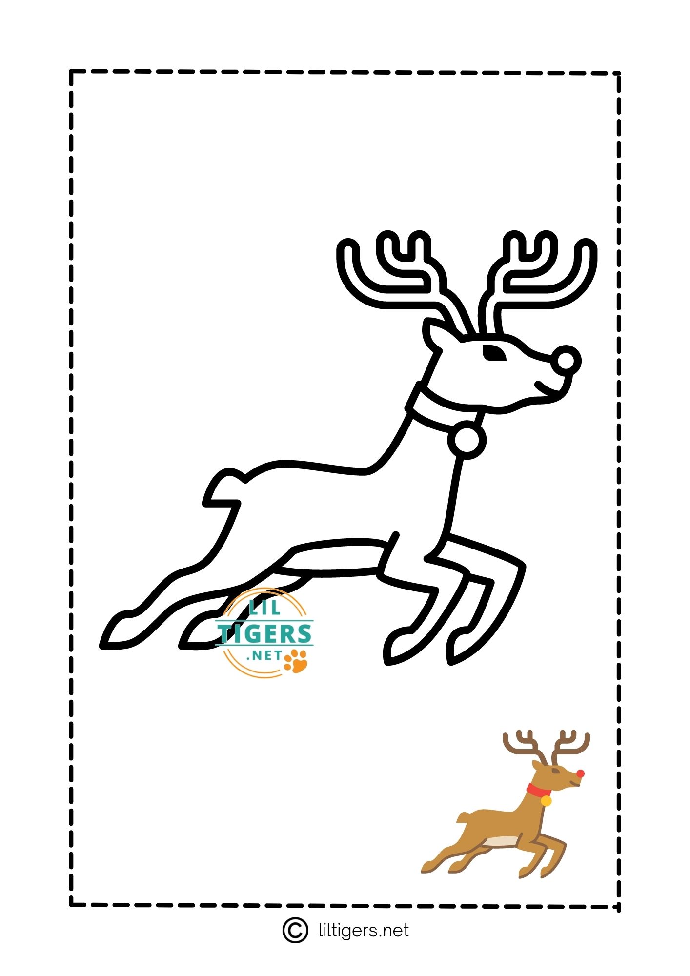 reindeer coloring page