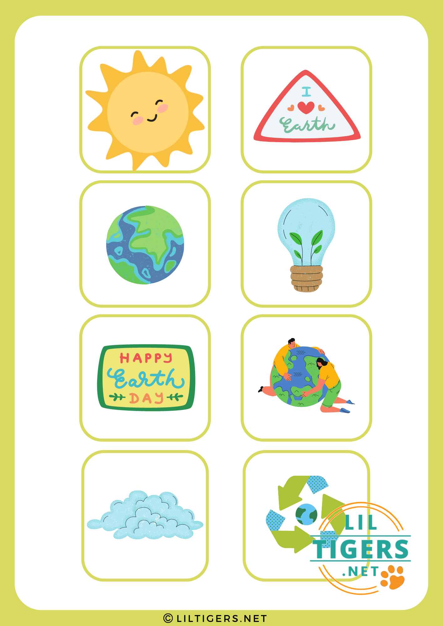 free earth day bingo card
