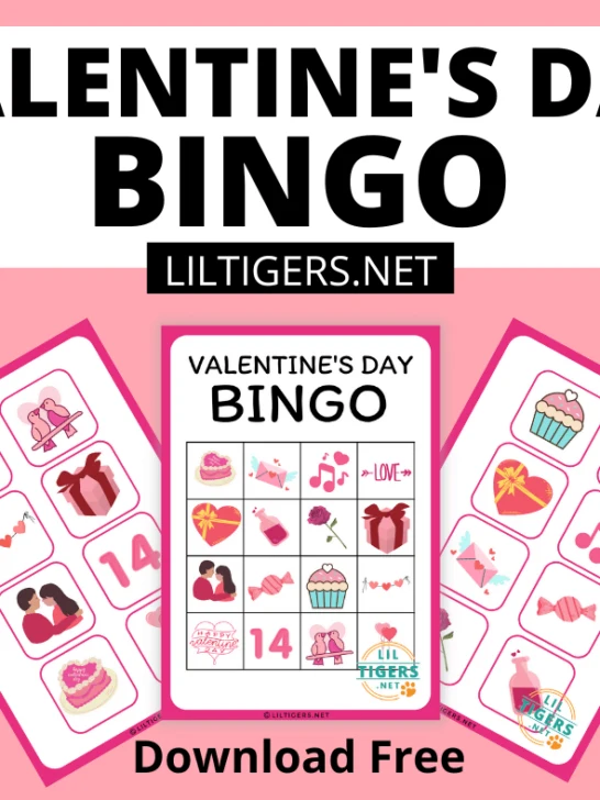 free printable Valentine's day bingo for kids
