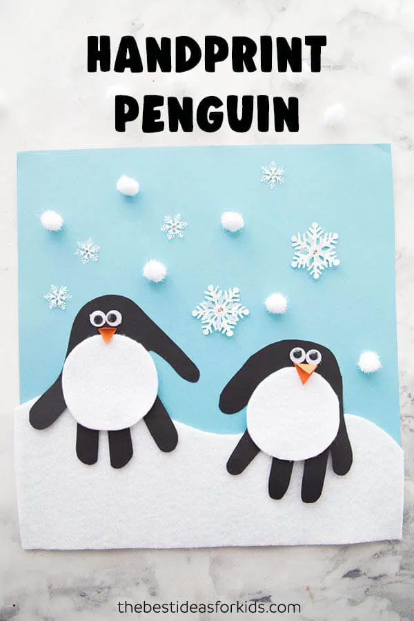 handprint penguin craft