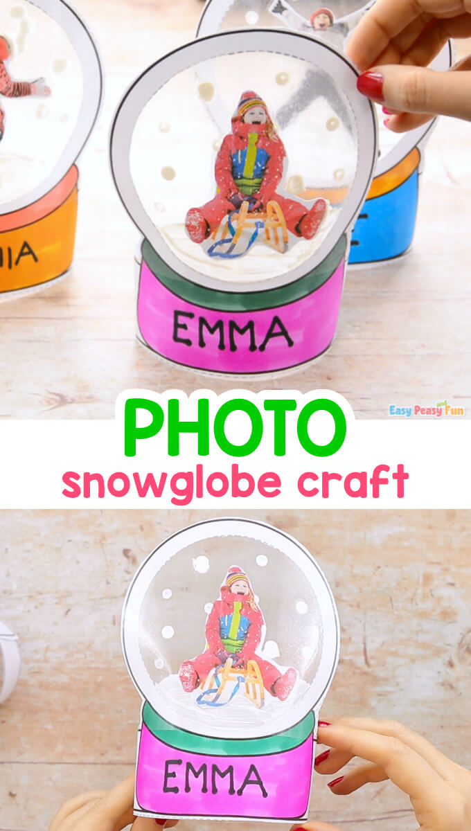 photo snow globe craft for Christmas