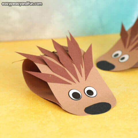 simple hedgehog paper craft idea for preschoolers