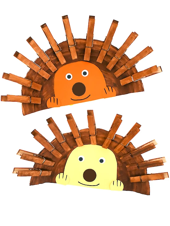 clothespin hedgehog idea for preschoolers
