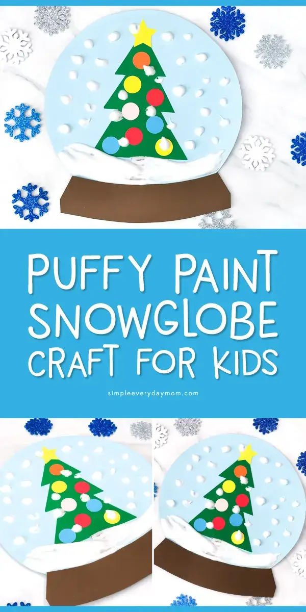 puffy paint snow globe craft