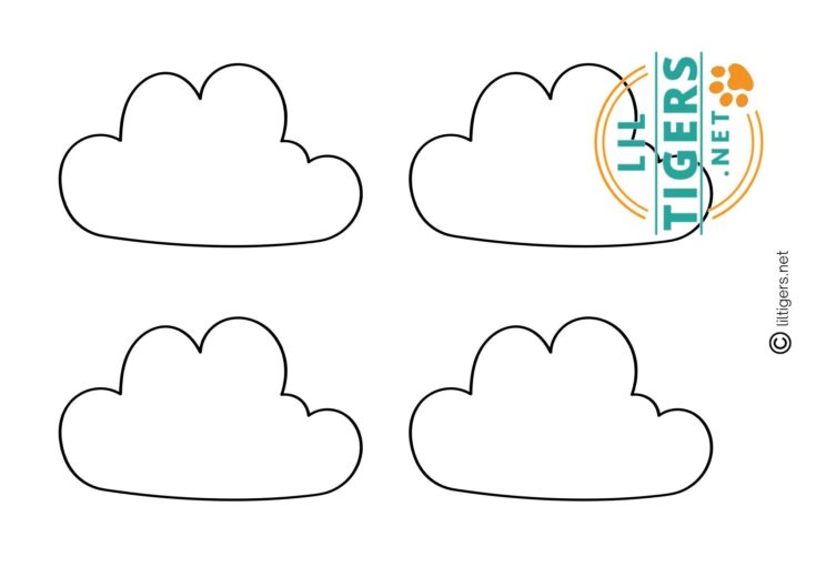 Free Printable Cloud Templates for Crafting - Lil Tigers Lil Tigers