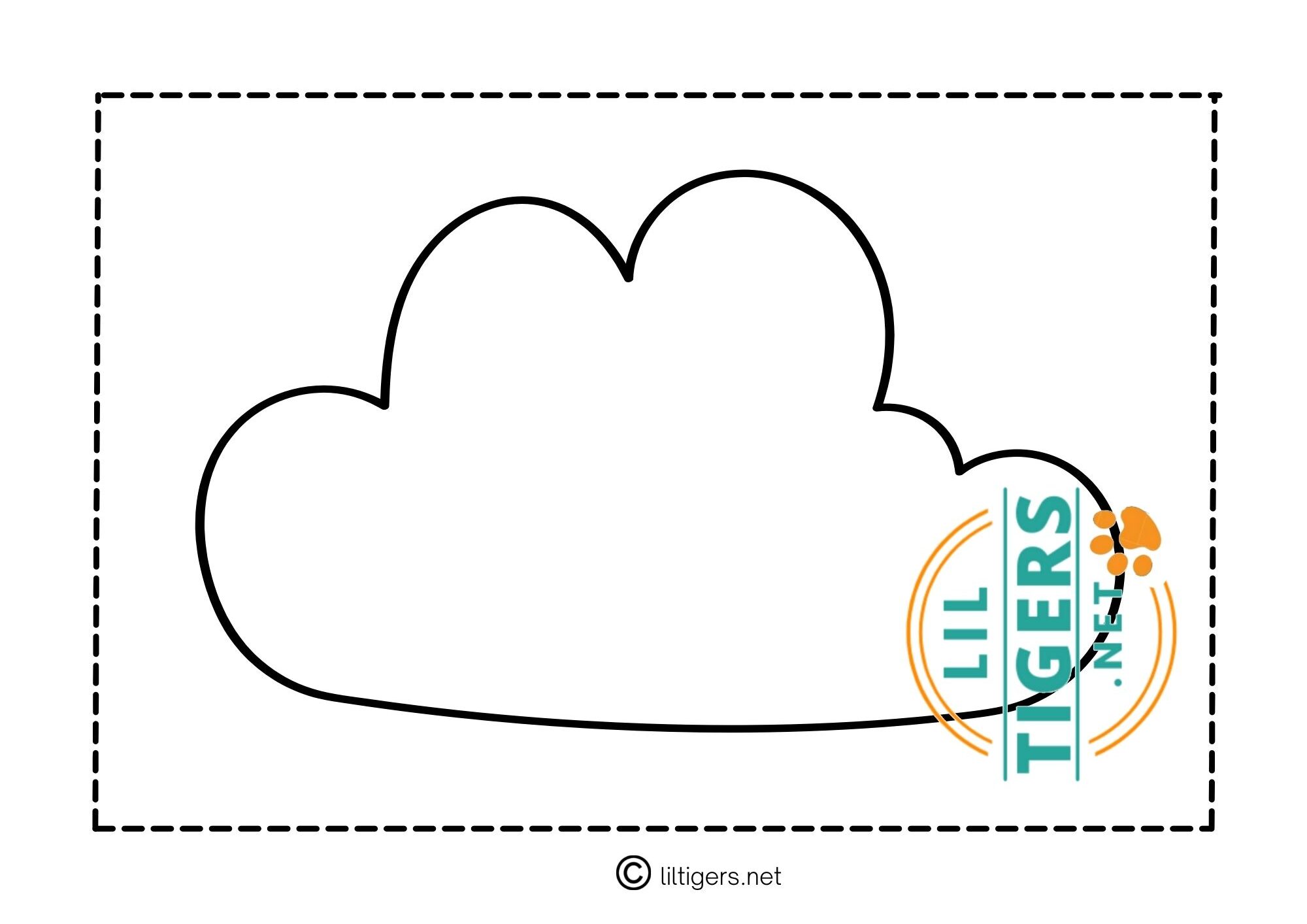 free printable cloud coloring page