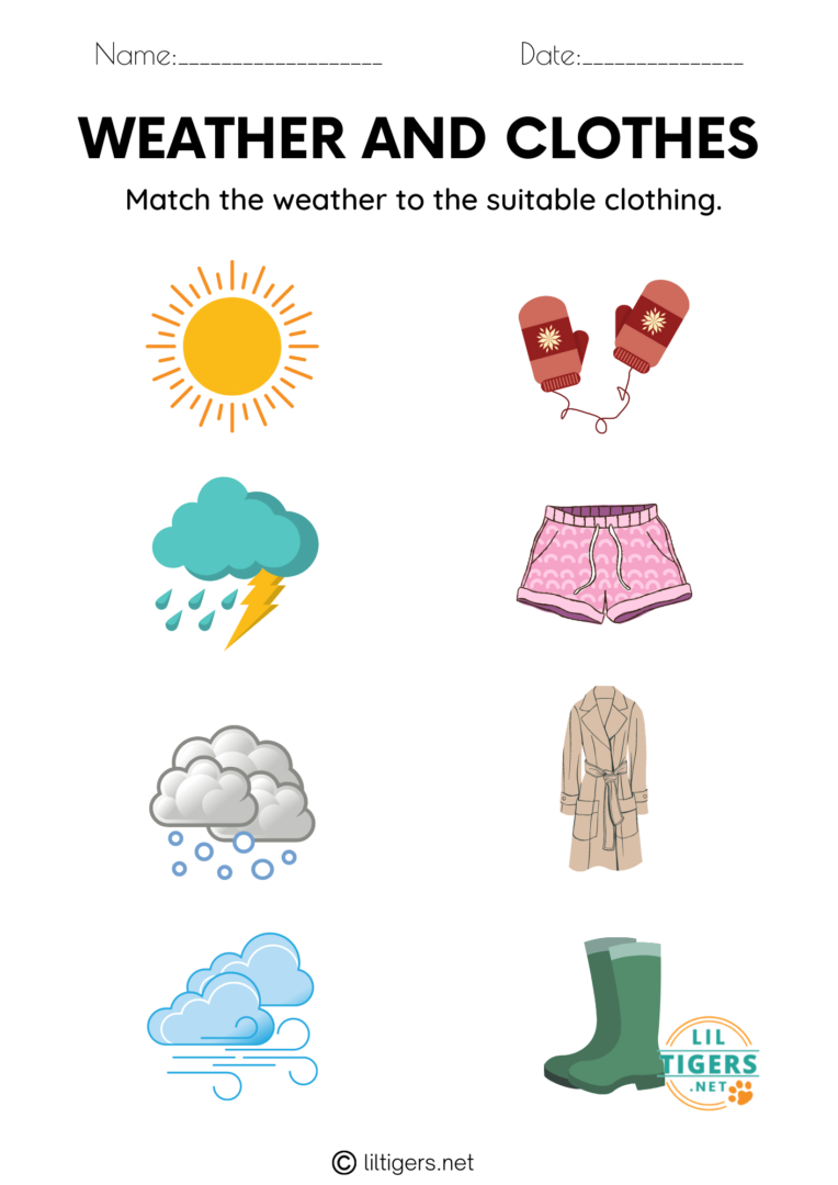 Free Printable Weather Chart for Kids - Lil Tigers Lil Tigers