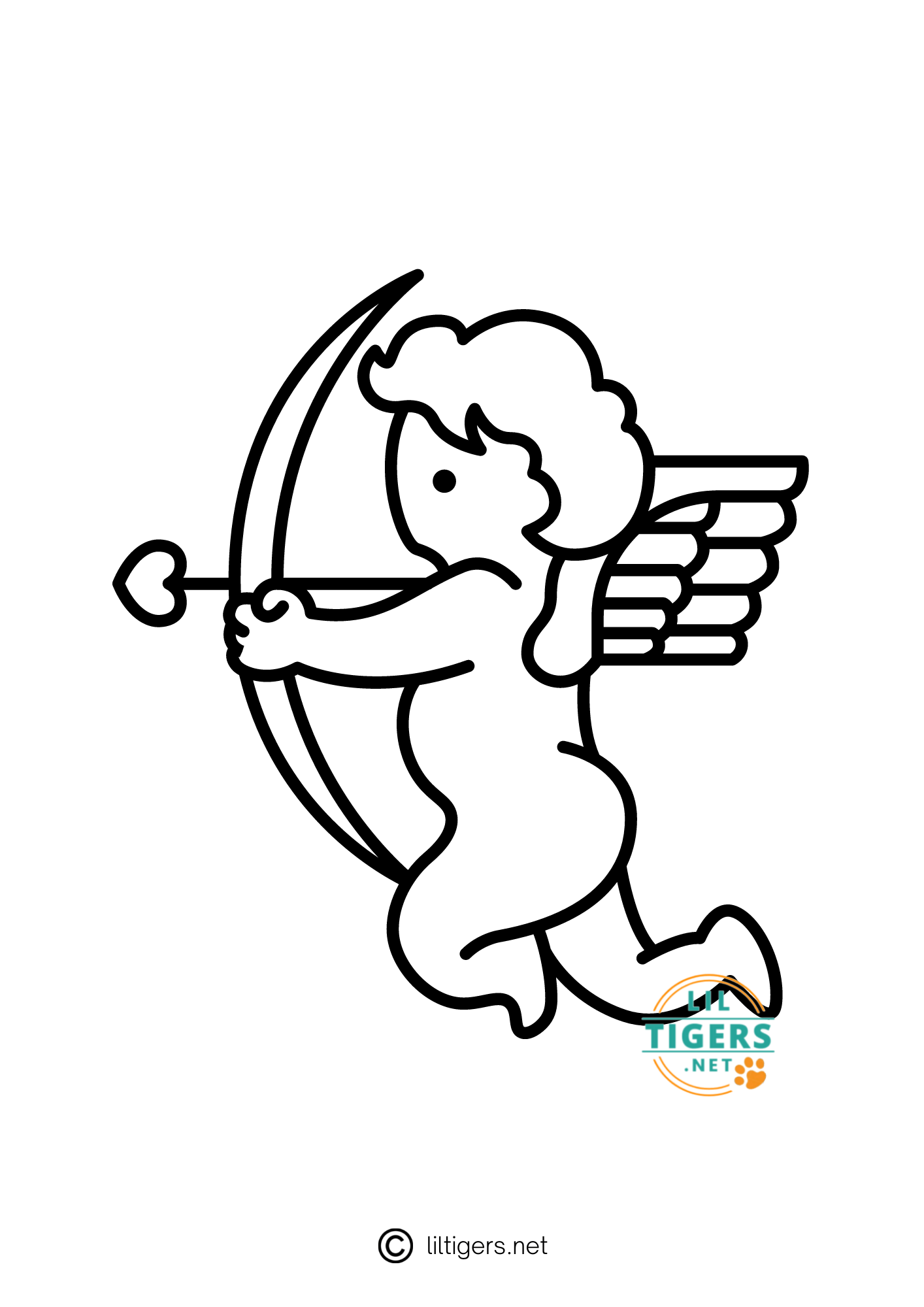 free printable cupid coloring page