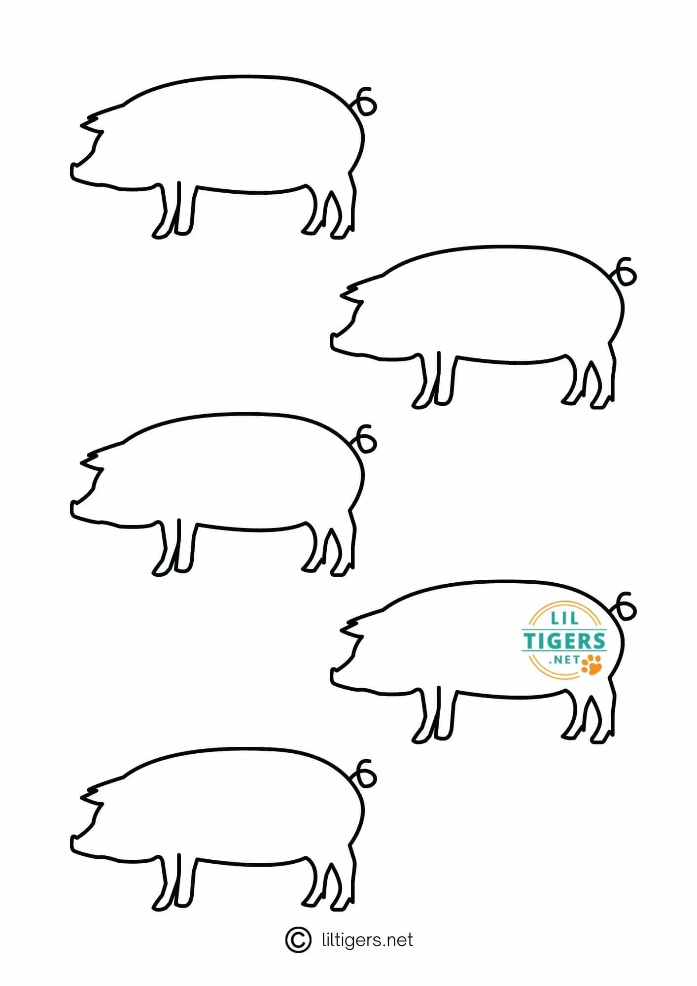 free printable pig stencils