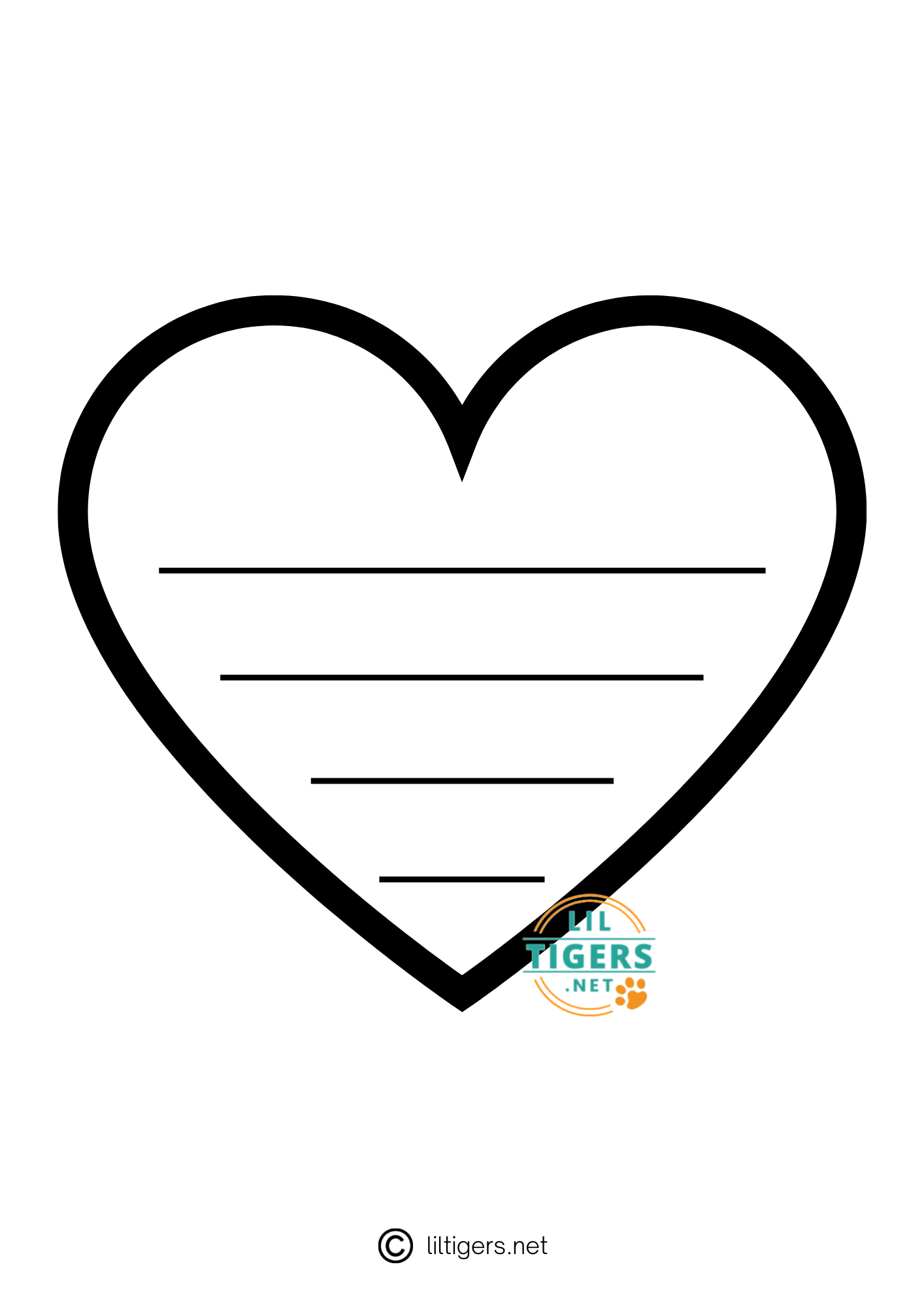 heart writing template