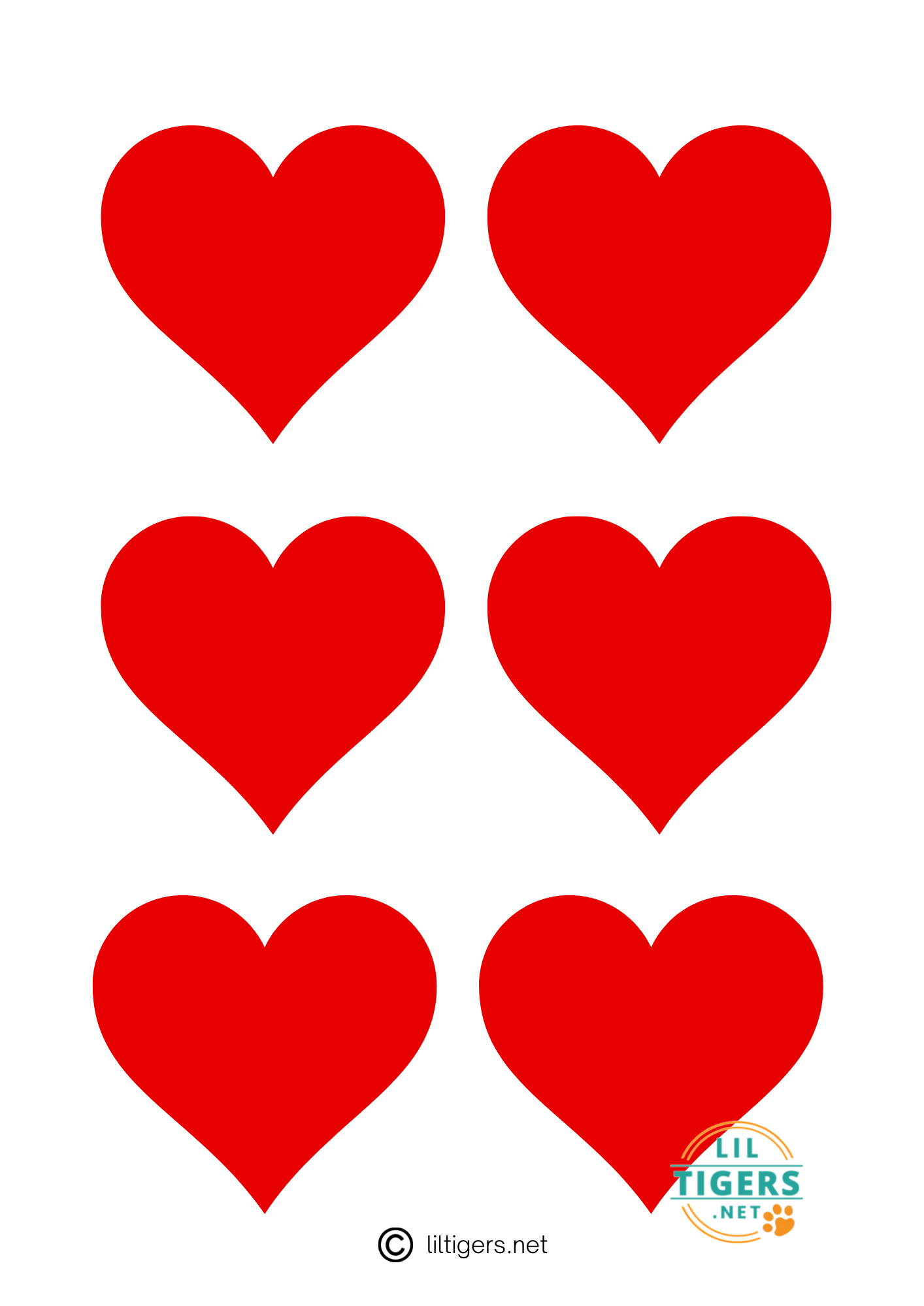 medium sized red heart printables
