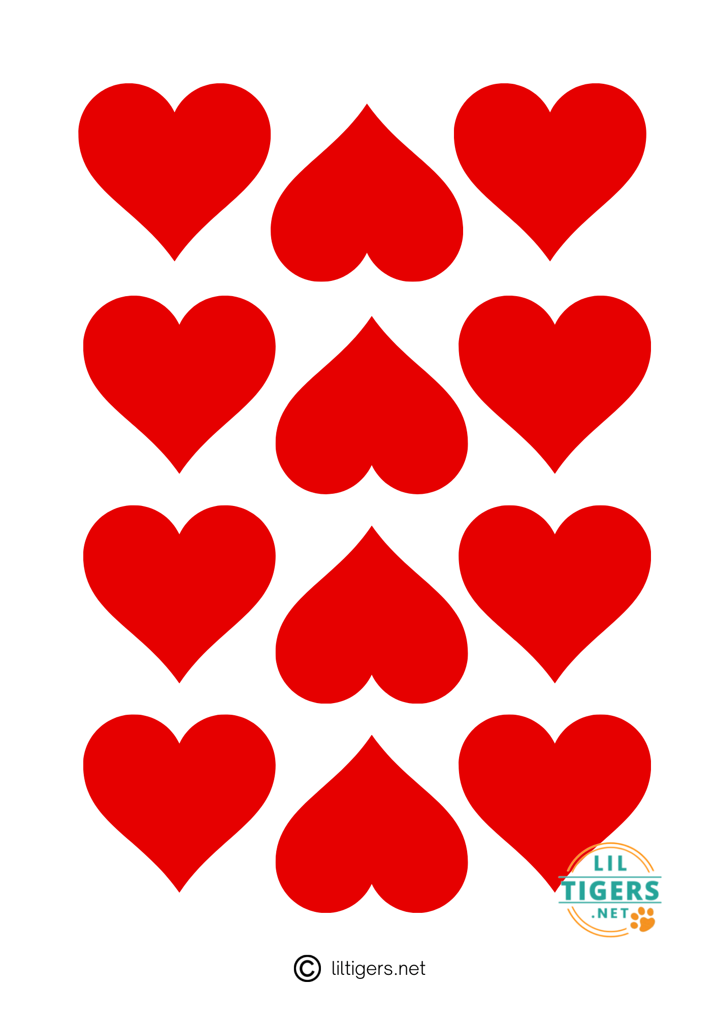 small red heart templates