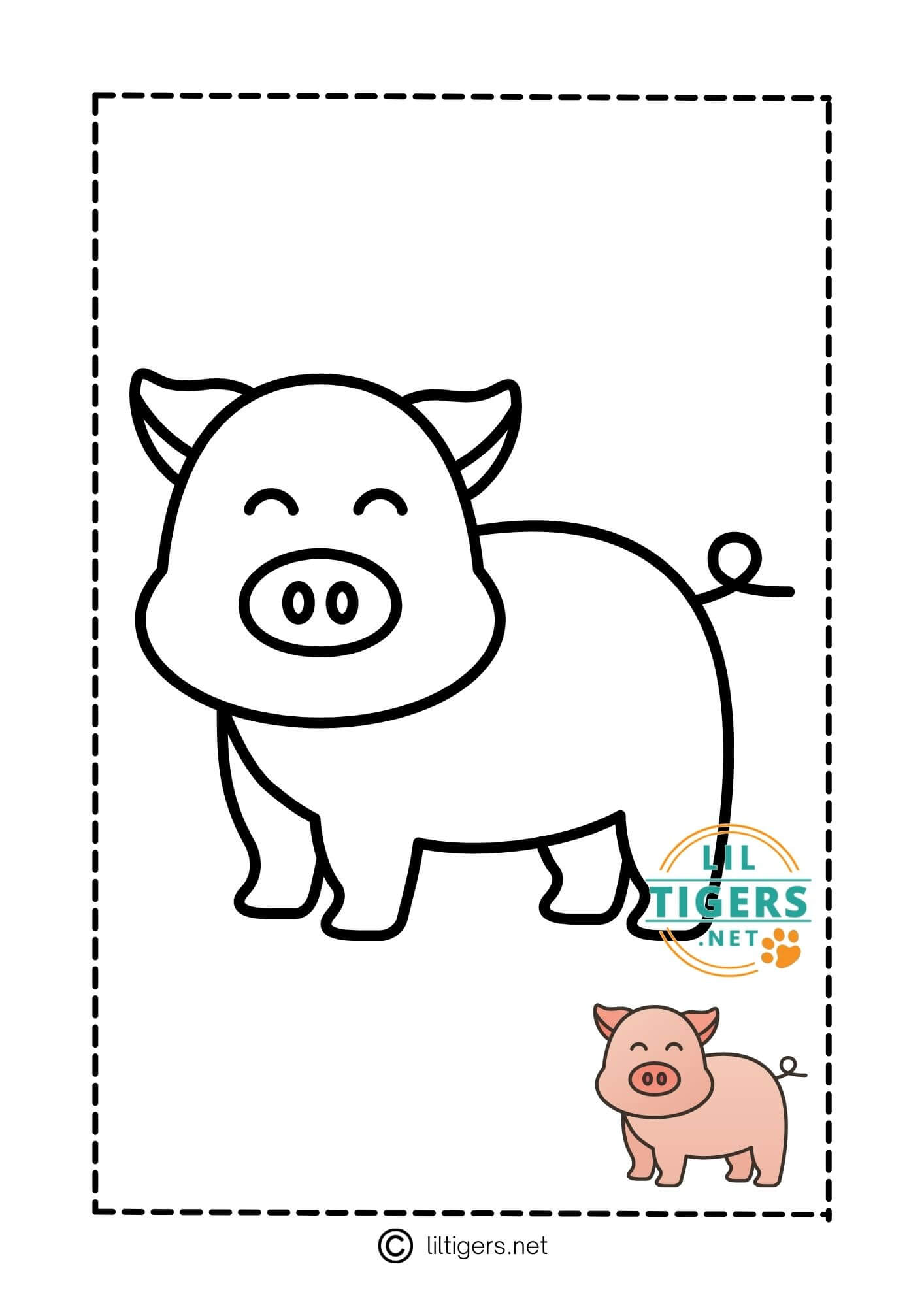 Free Pig Printable Coloring Pages