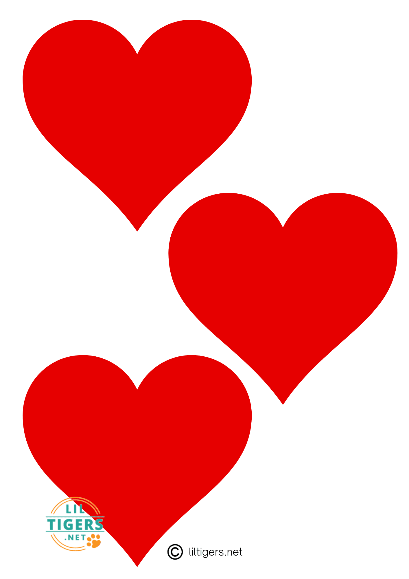 medium red heart templates