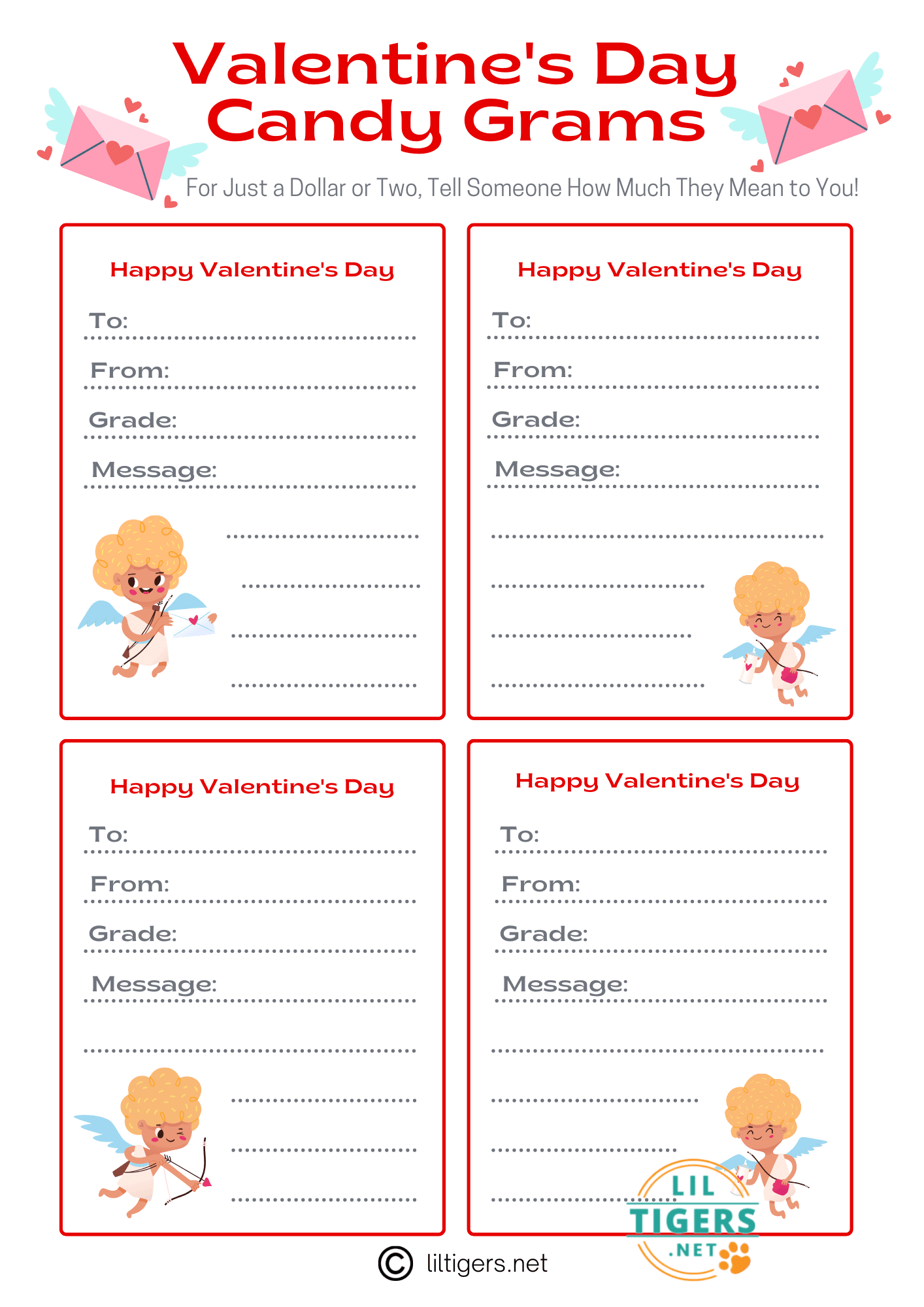 free valentine's day candy gram printables