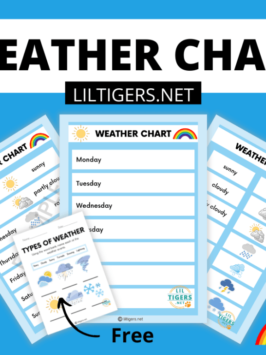 free printable weather chart for kids