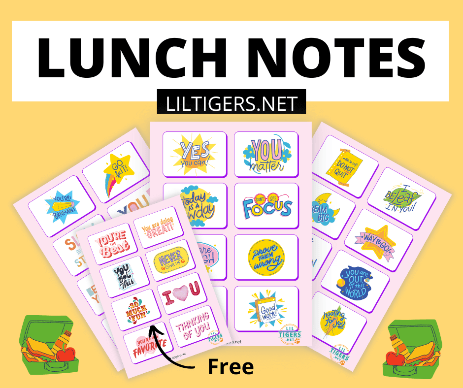 free printable lunch box notes