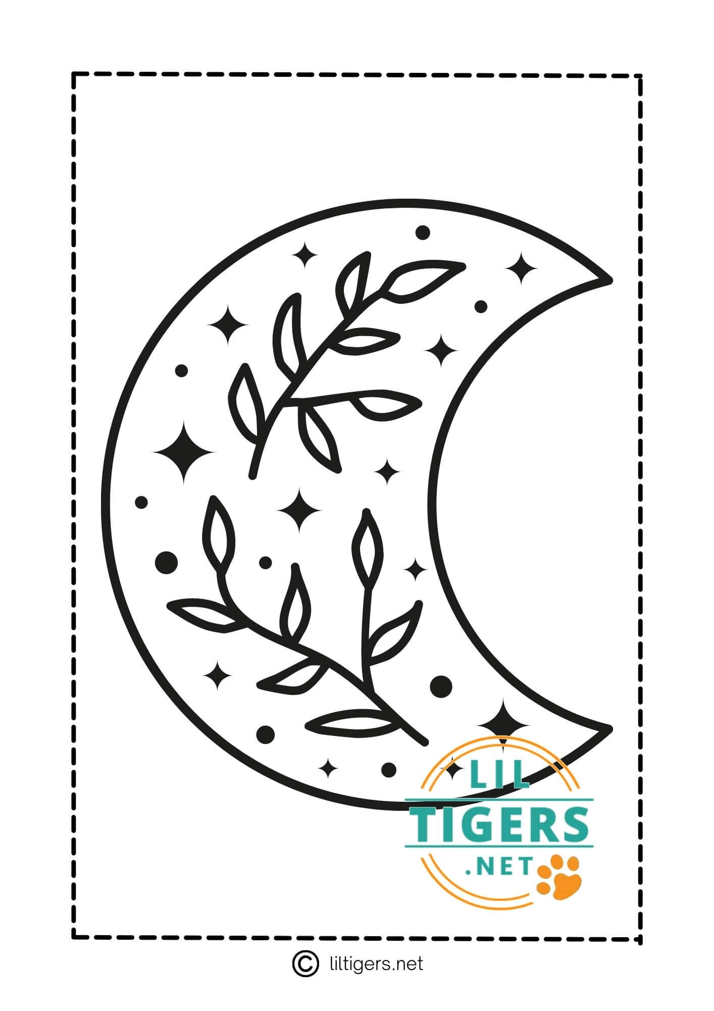 free printable moon coloring page