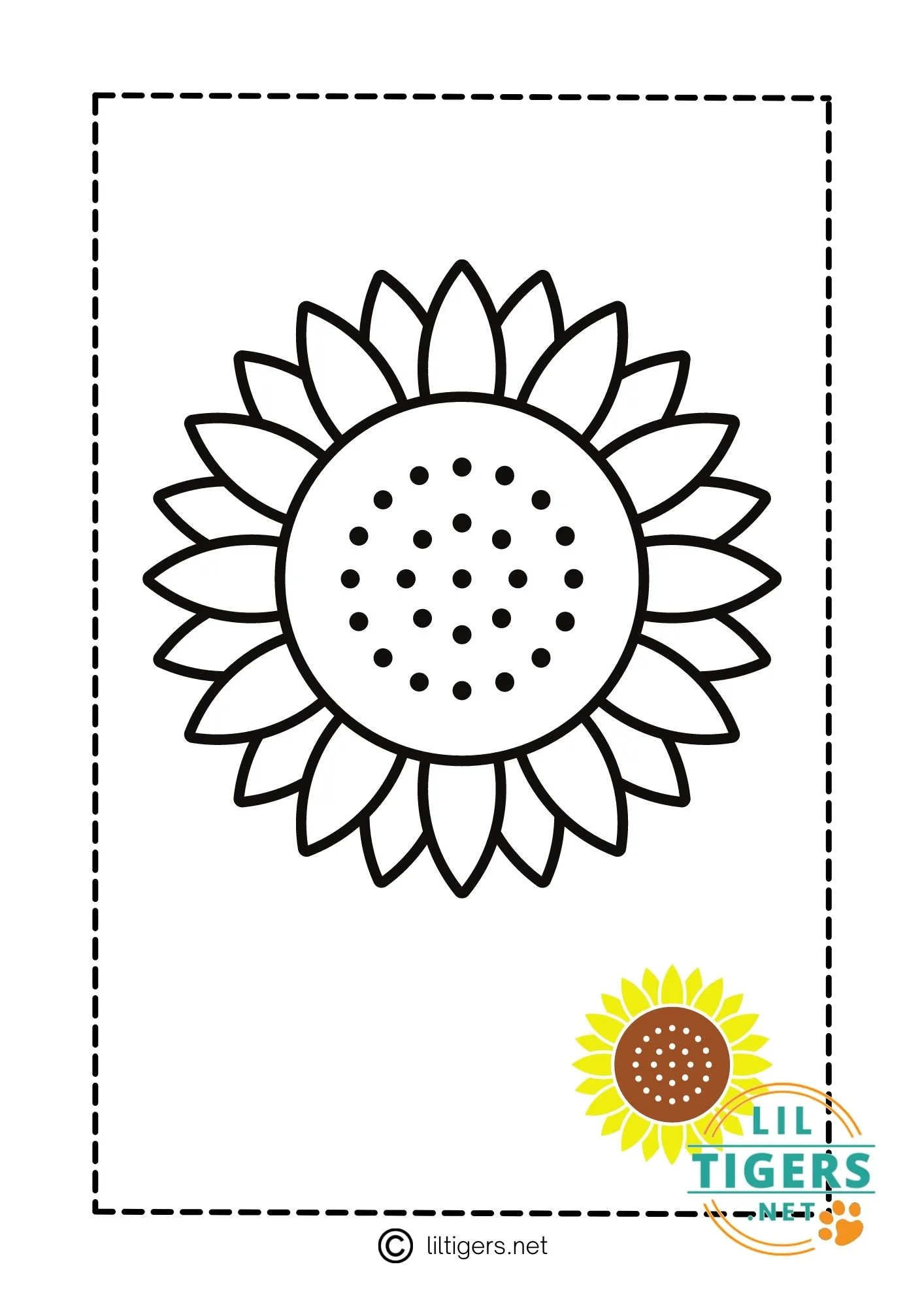 free printable sunflower coloring page