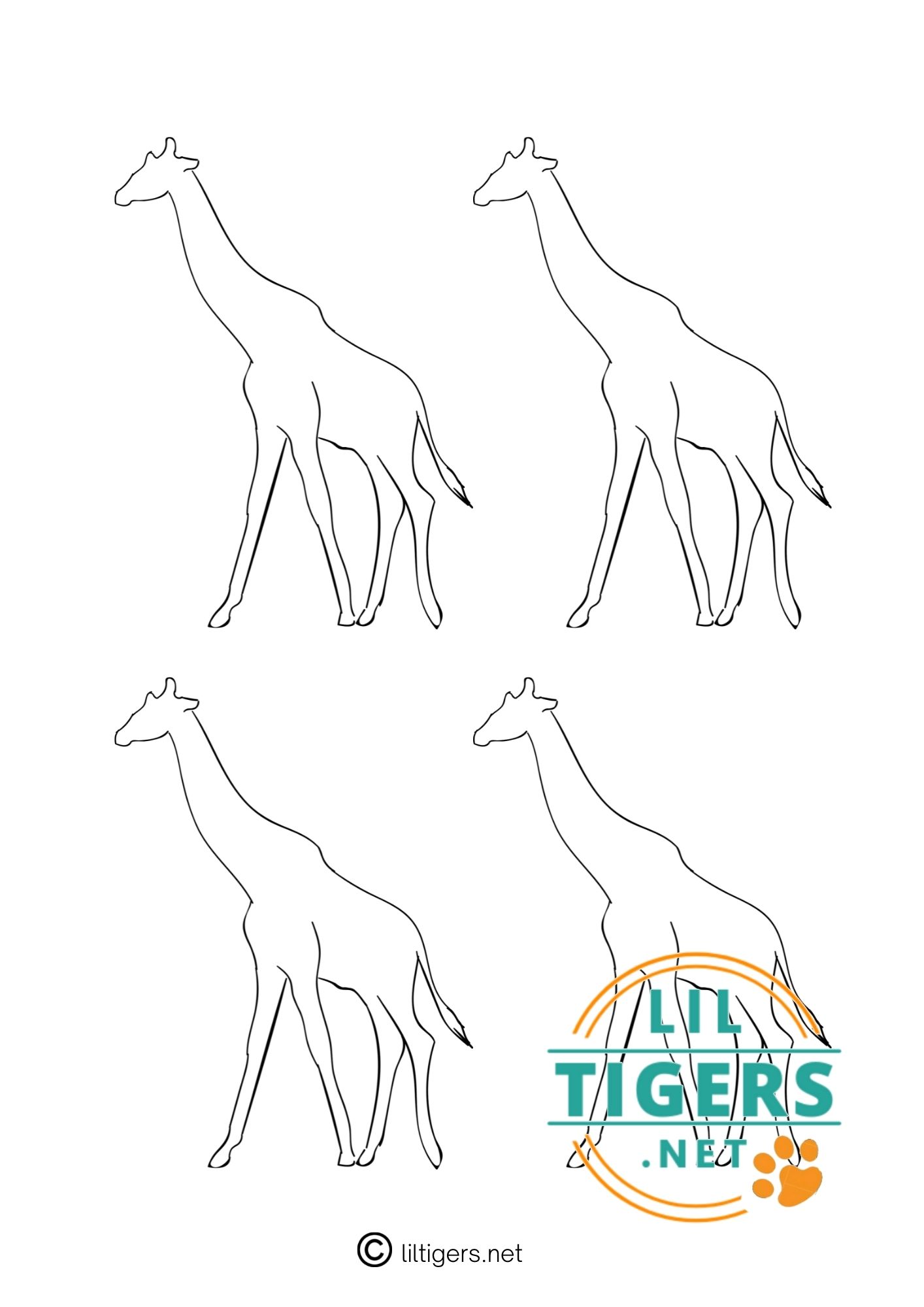 free printable giraffe outlines